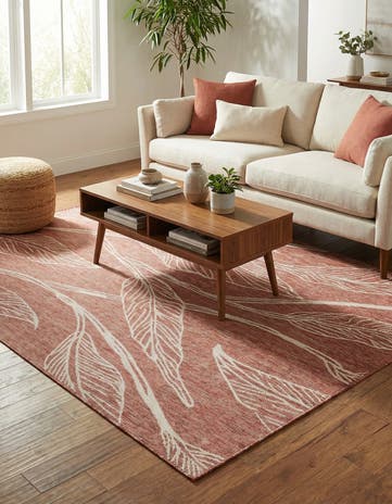6' x 9' Easy-Clean Botanical Indoor / Outdoor Rug