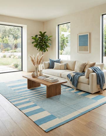 6' 8 x 9' 9 Hand Woven Kilim Modern Wool Rug