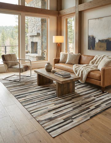 5' 2 x 8' Cowhide - Patchwork Rug