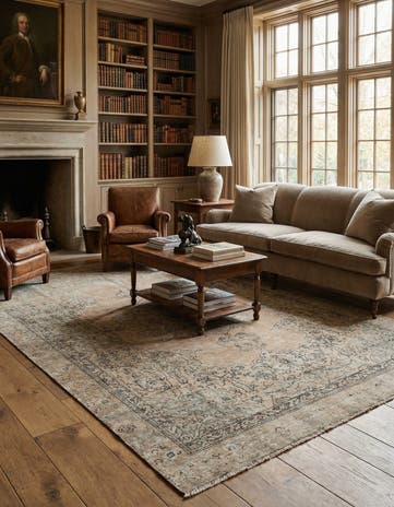 6' 3 x 9' 2 Hand Knotted Ultra Vintage Persian Wool Rug