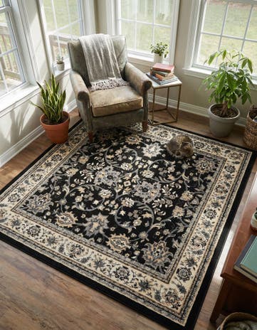 Black Yasmin Square Rug