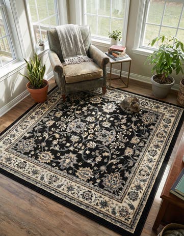 Black Yasmin Square Rug
