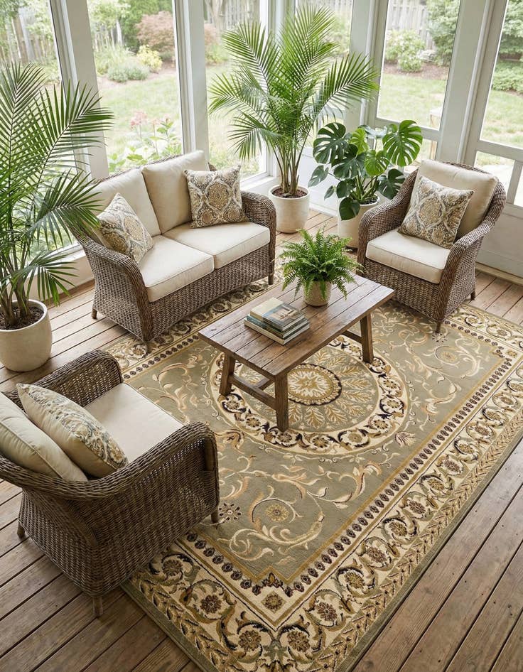 Detail image of 9' x 12' Classic Aubusson Rug