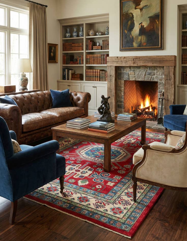 Detail image of  6' 7 x 9' 6  Hand Knotted Kazak Rug