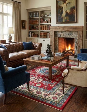 6' 7 x 9' 6 Hand Knotted Kazak Rug