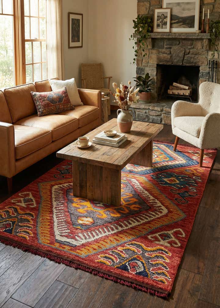 4' 1 x 6' 5 Hand Knotted Darya Wool Rug