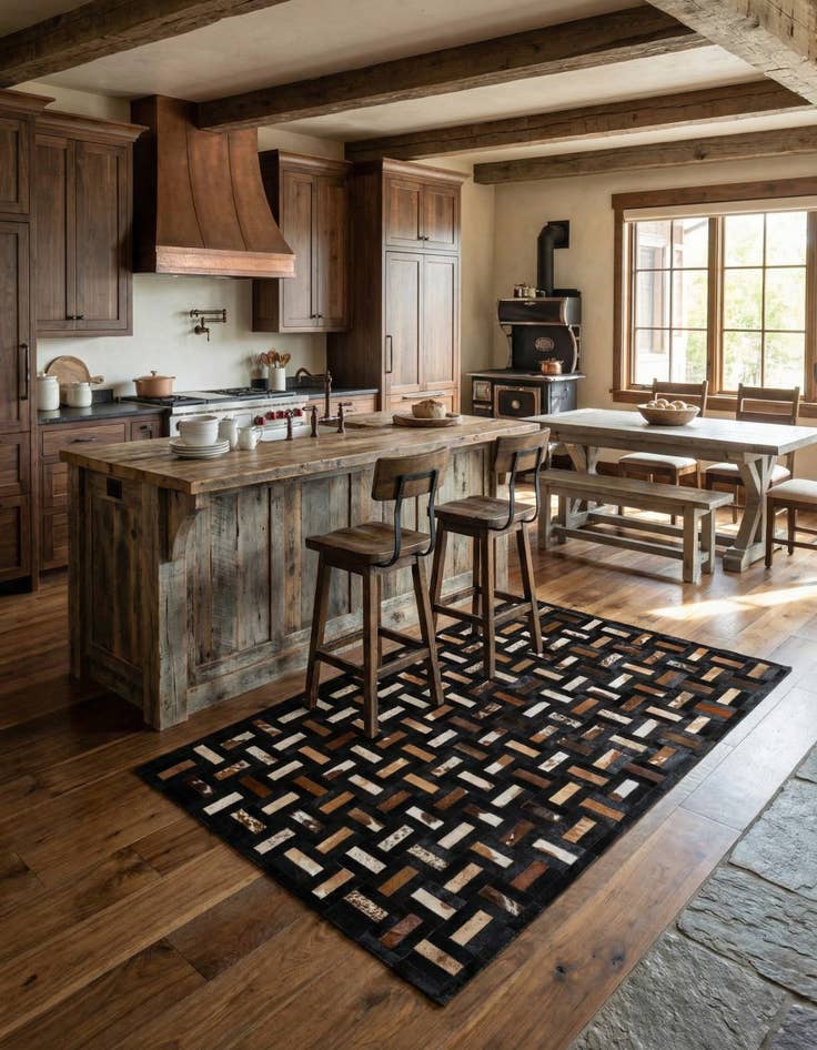 Detail image of 5' 3 x 8' 1 Cowhide - Patchwork Rug