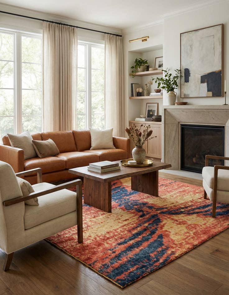 Detail image of 6' 5 x 9' 5  Hand Knotted Darya Wool Rug