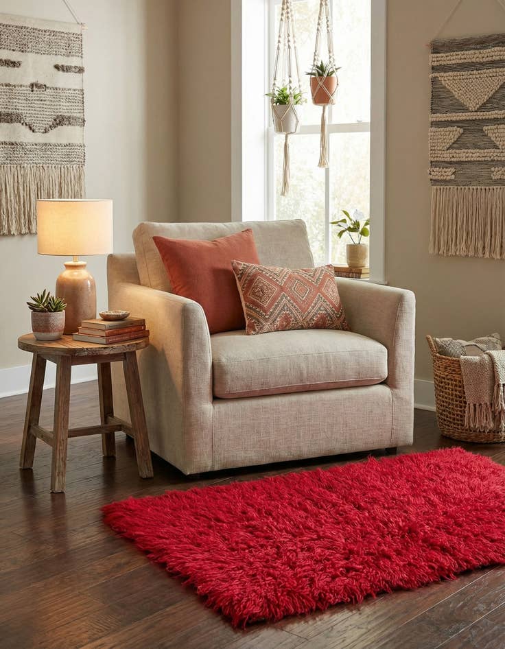 Detail image of  2' 4 x 4' 3  Hand Knotted Moroccan Wool Runner Rug