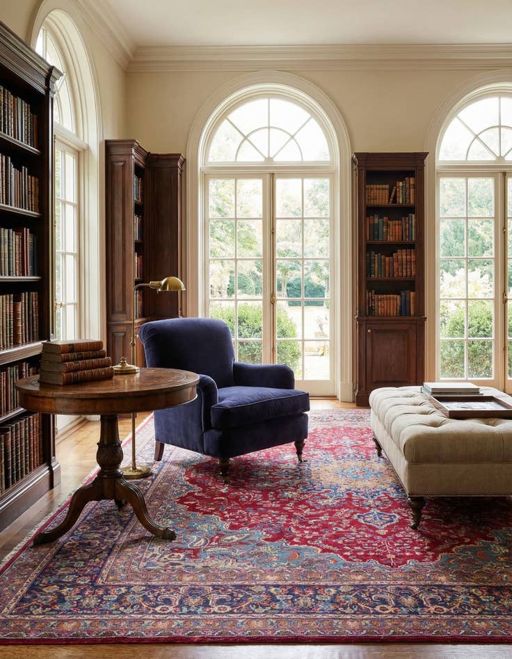 Detail image of  9' 9 x 13'  Hand Knotted Mashad Persian Wool Rug