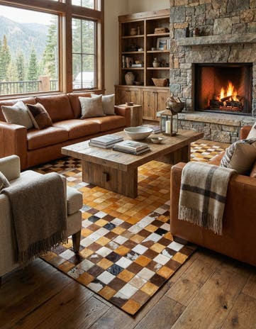 5' x 8' Cowhide Stocks Rug