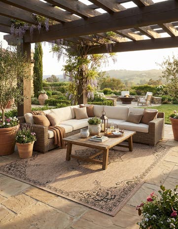 10' x 13' Easy-Clean Traditional Indoor / Outdoor Rug