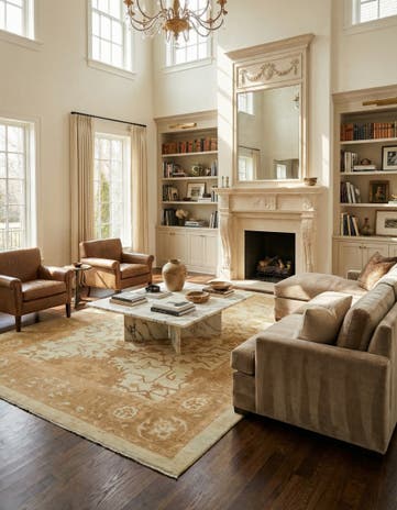 11' x 15' 7 Hand Knotted Oushak Wool Rug