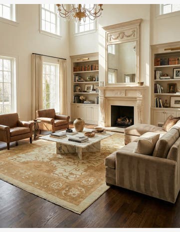 11' x 15' 7 Hand Knotted Oushak Wool Rug