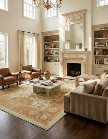 11' x 15' 7 Hand Knotted Oushak Wool Rug