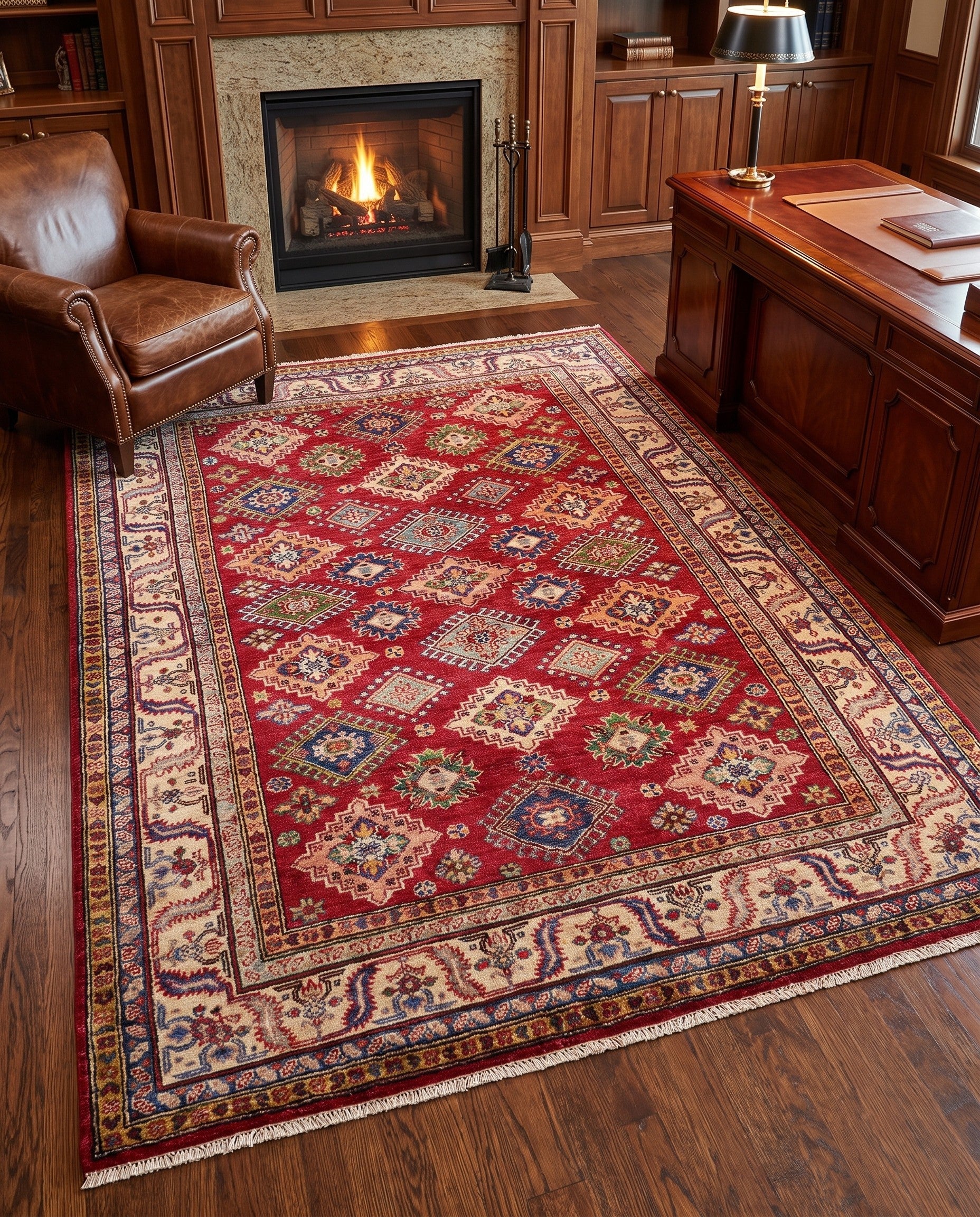 5' x 6' 8 Hand Knotted Kazak Rug