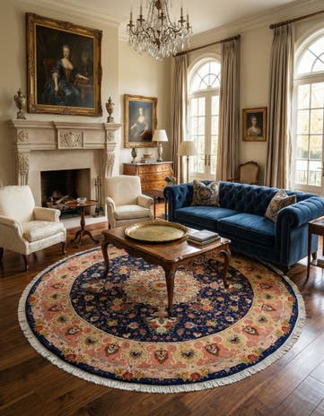 8' 2 x 8' 2 Tabriz Round Rug