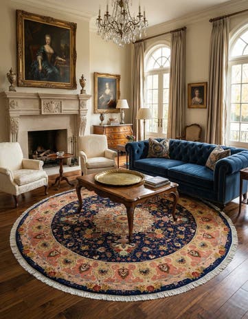 8' 2 x 8' 2 Tabriz Round Rug