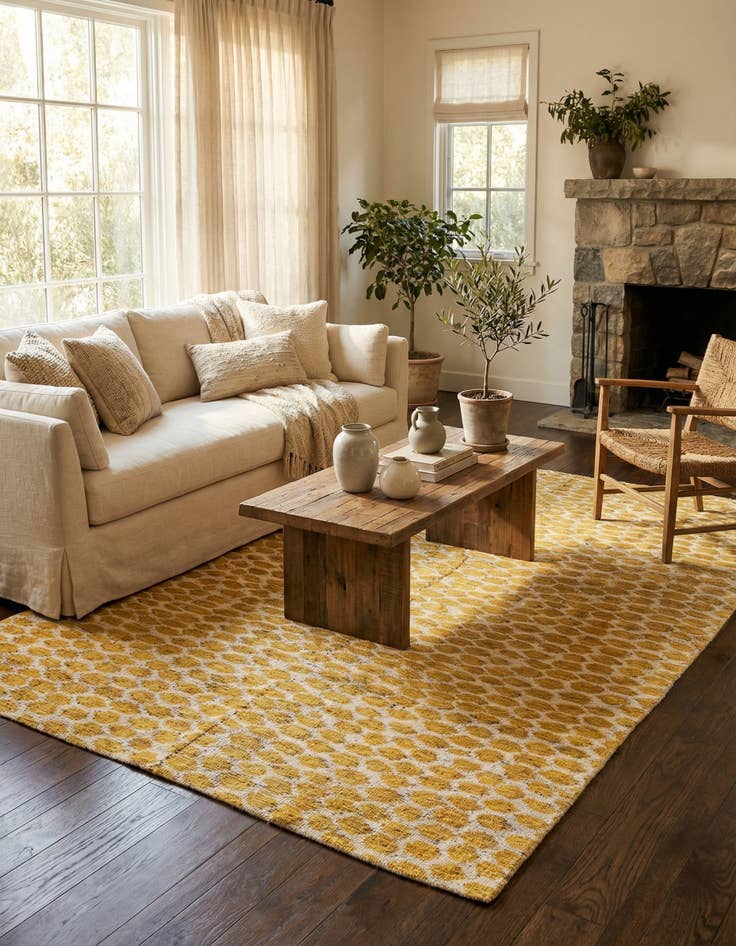 Detail image of  6' x 9'  Hand Knotted Moroccan Wool Rug