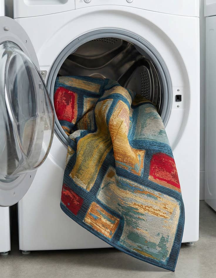 Detail image of 5' 3 x 8'  Washable Modern Indoor / Outdoor Rug