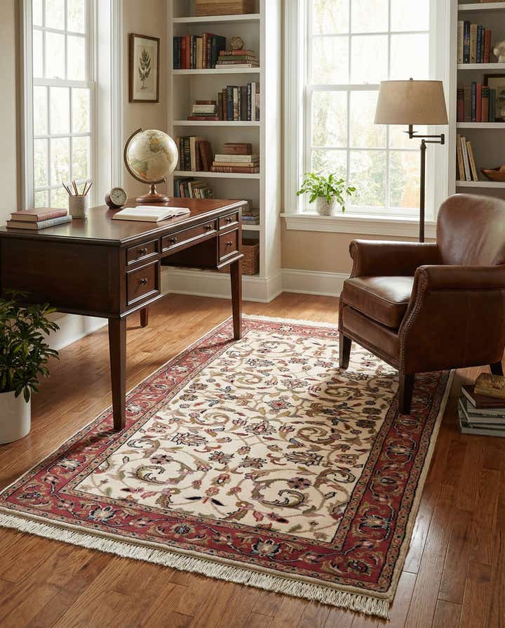 3' x 5' 4 Hand Knotted Isfahan Wool Rug