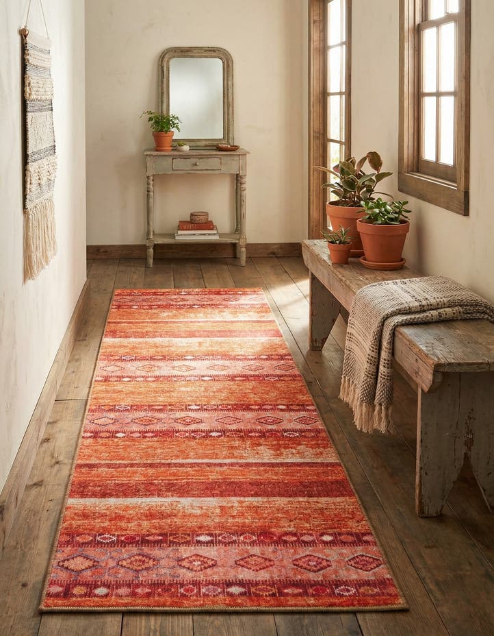2' x 6' Washable Timeless Runner Rug