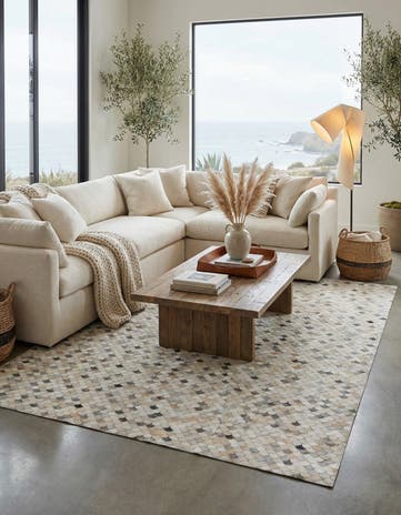 8' 1 x 10' 1 Cowhide Leather Rug