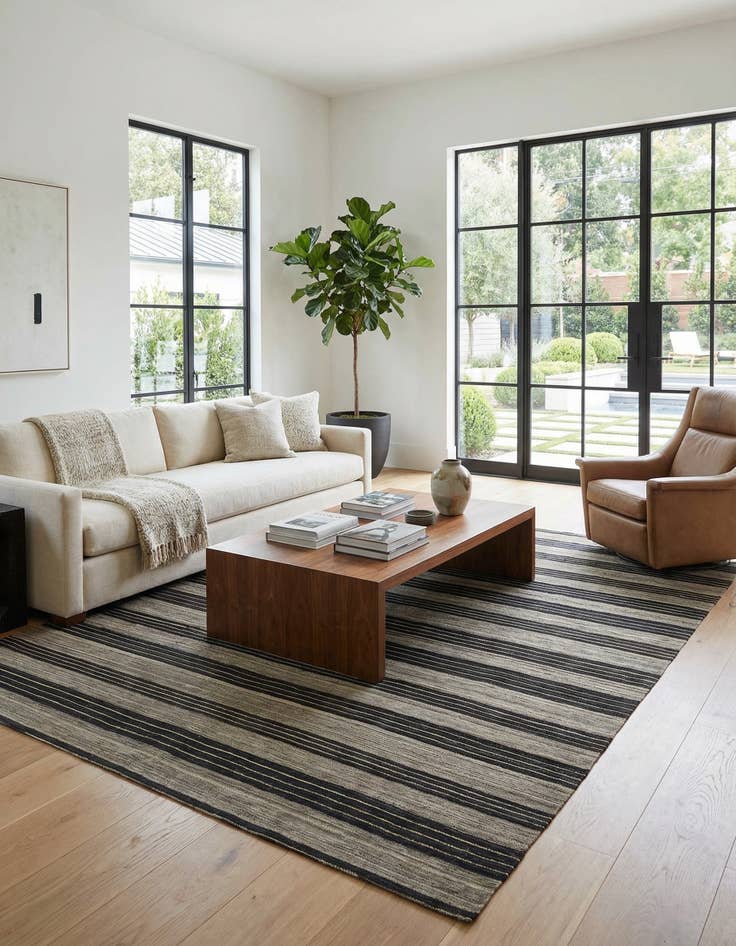 Detail image of 6' x 7' 2  Hand Woven Kilim Modern Wool Square Rug