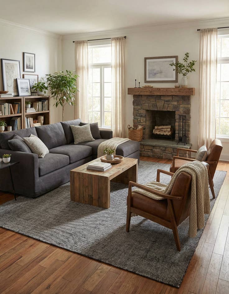 Detail image of 7' 1 x 10'  Hand Woven Jill Zarin English Manor Farmhouse Wool Rug