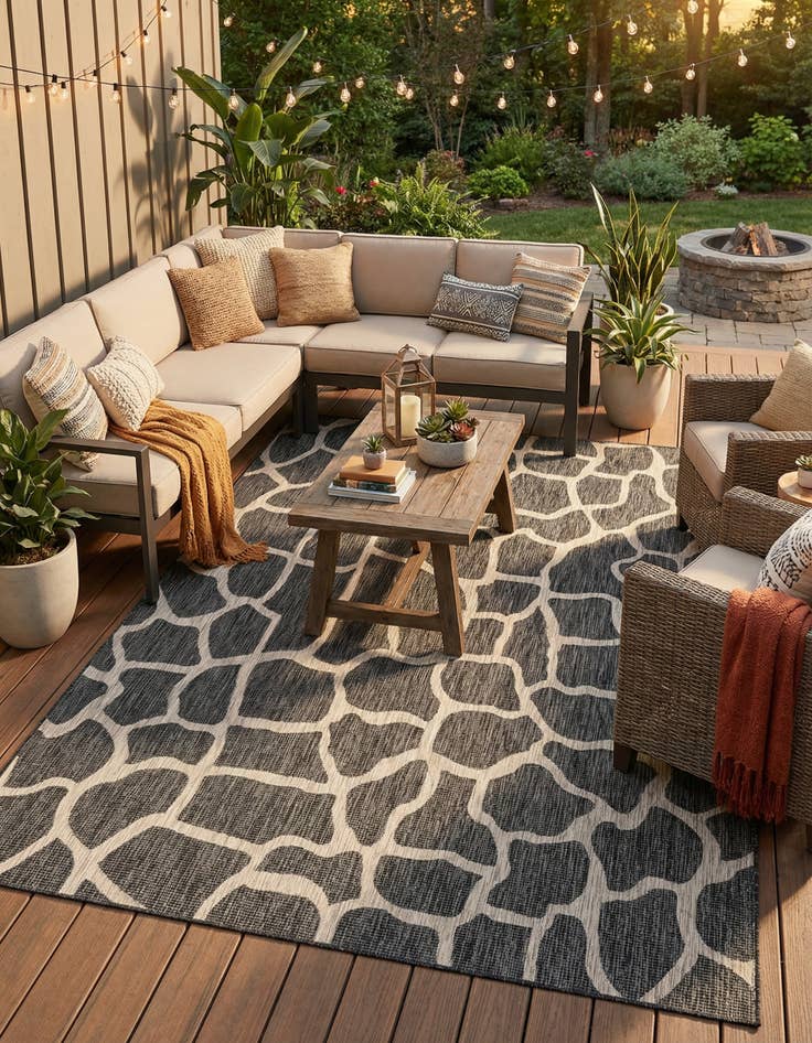 Detail image of 7' 10 x 11'  Washable Safari Indoor / Outdoor Rug