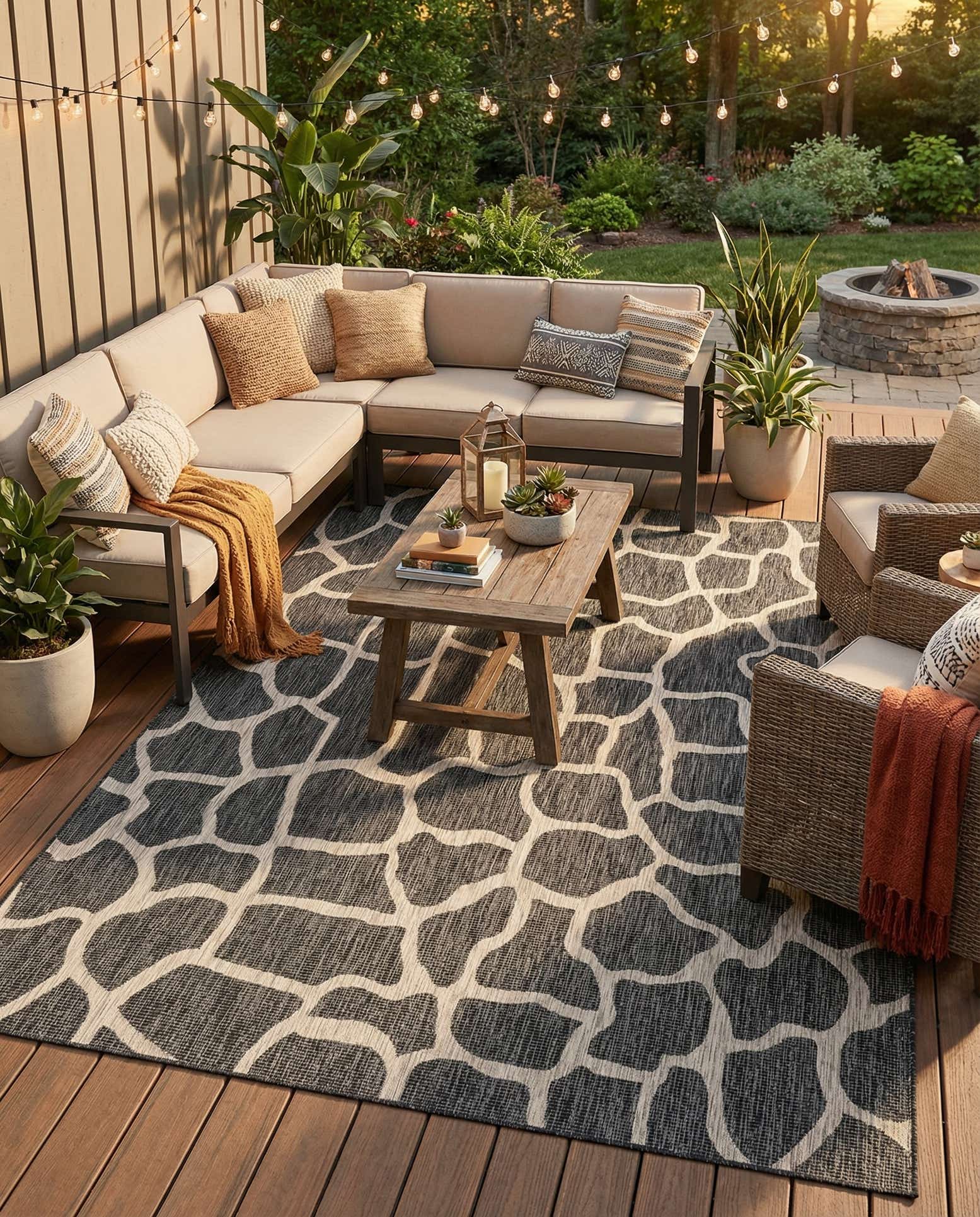 7' 10 x 11' Easy-Clean Safari Indoor / Outdoor Rug