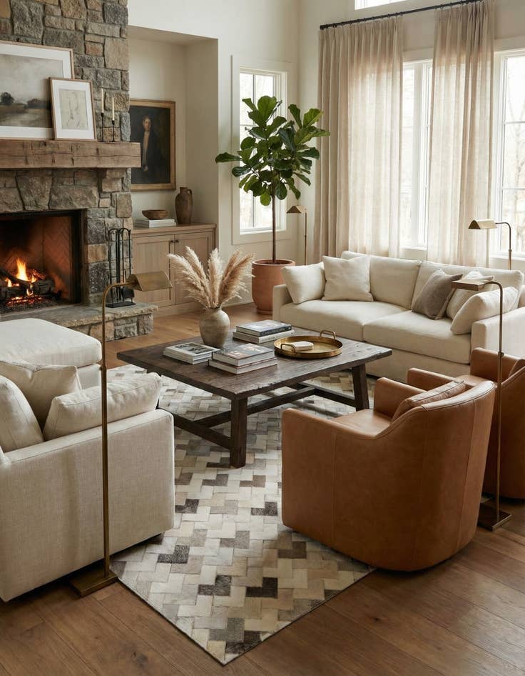 Detail image of 5' 3 x 7' 11 Cowhide - Patchwork Rug