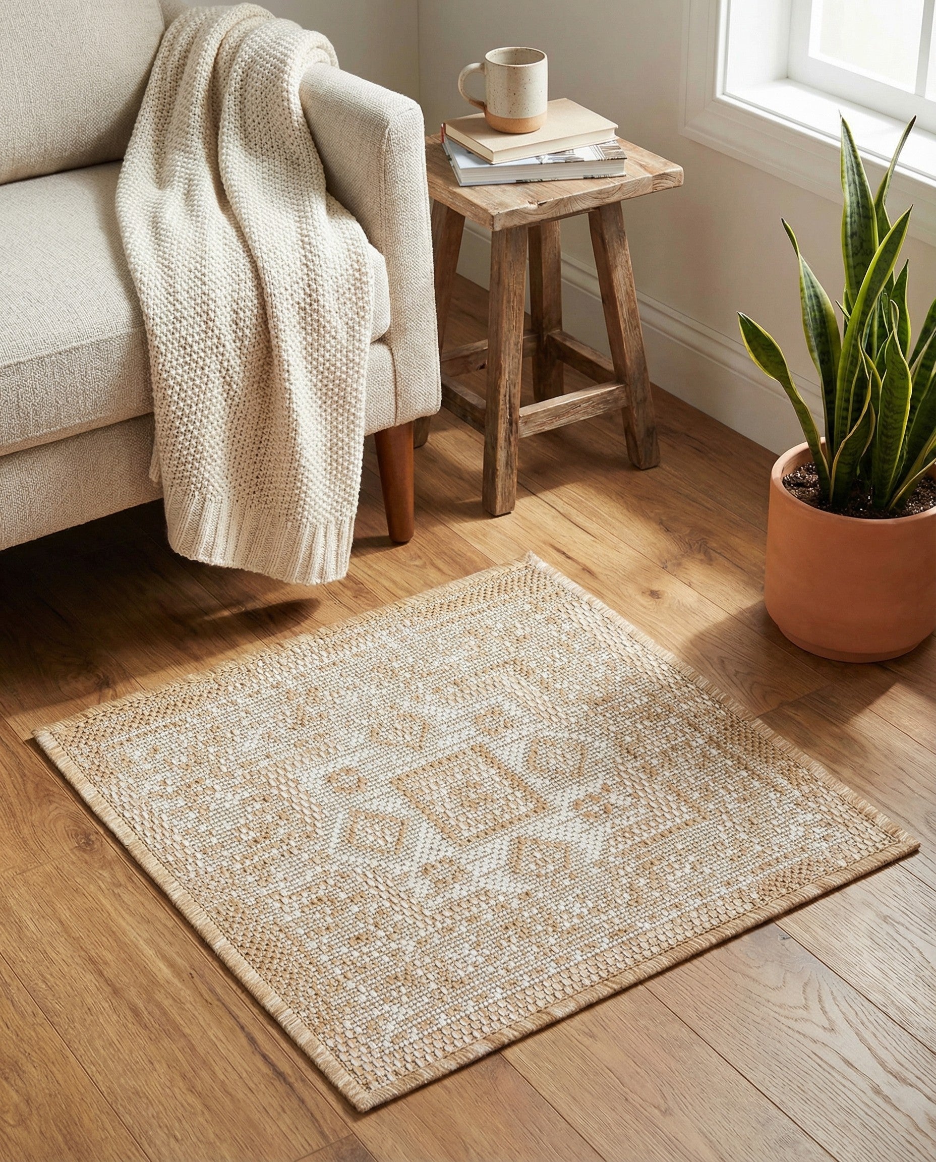 1' 4 x 1' 4 Easy-Clean Aztec Indoor / Outdoor Sample Rug