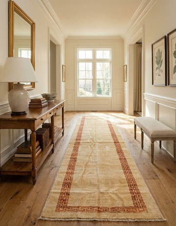 2' 8 x 9' 7 Hand Knotted Peshawar Ziegler Runner Rug