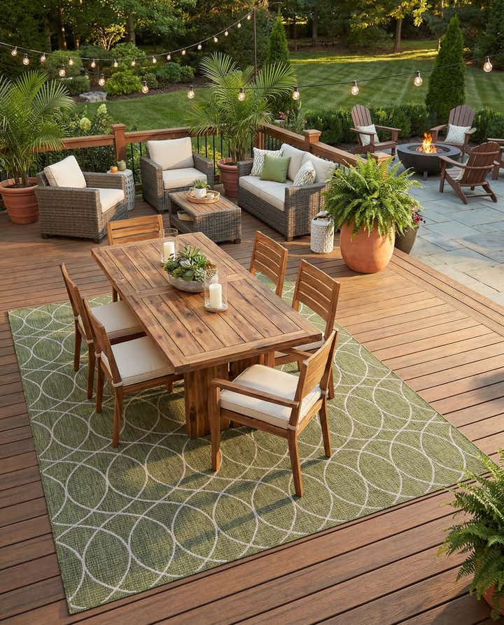 9' x 12' Easy-Clean Trellis Indoor / Outdoor Rug