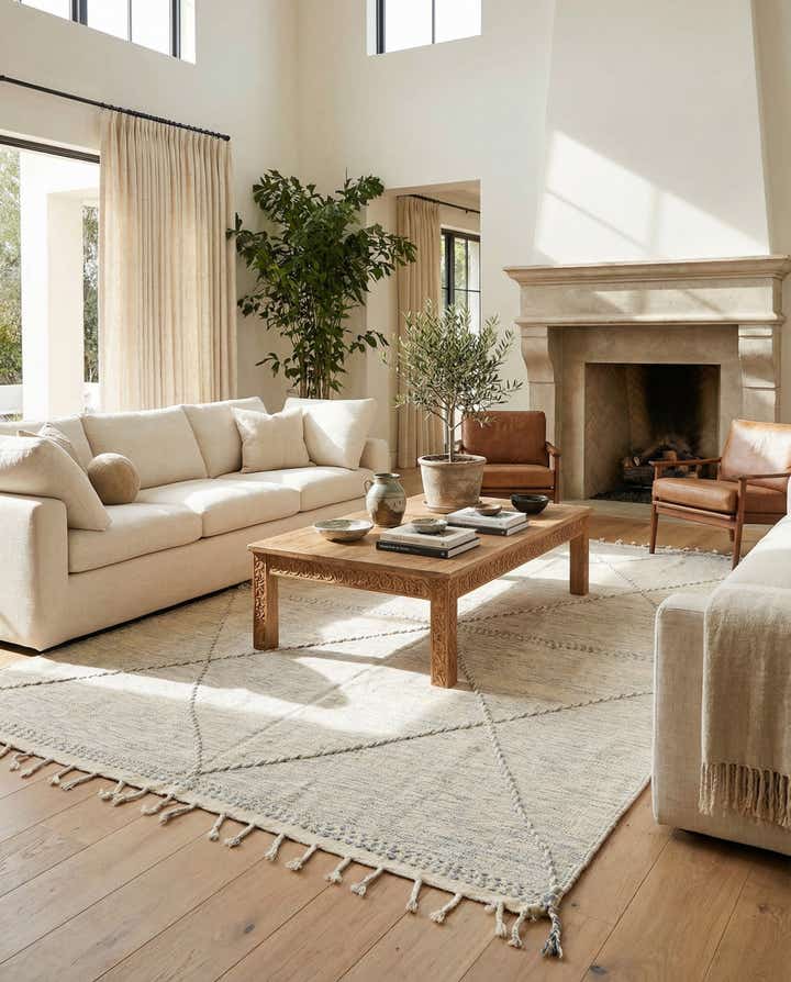 6' 5 x 9' 4 Hand Knotted Moroccan Wool Rug