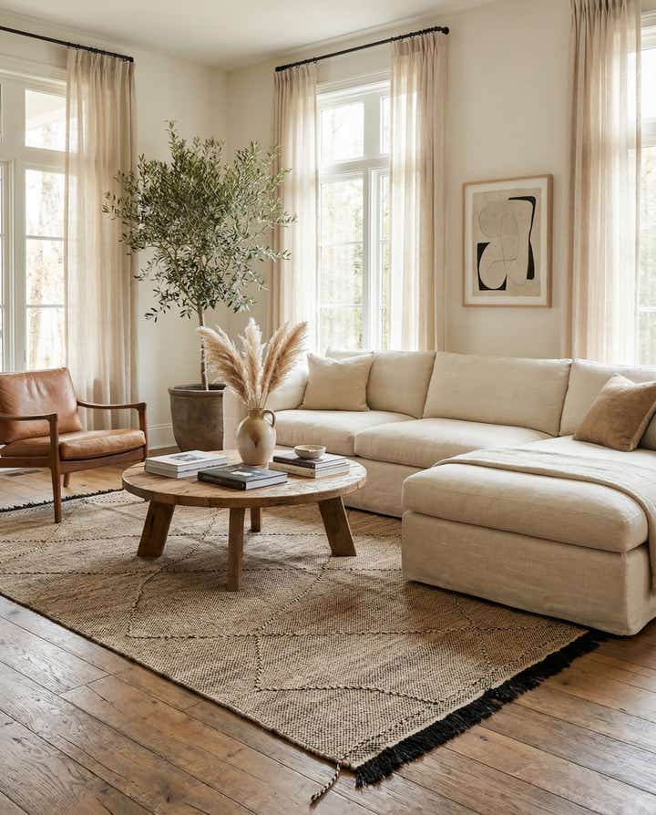 6' 1 x 7' 8 Hand Knotted Moroccan Wool Rug