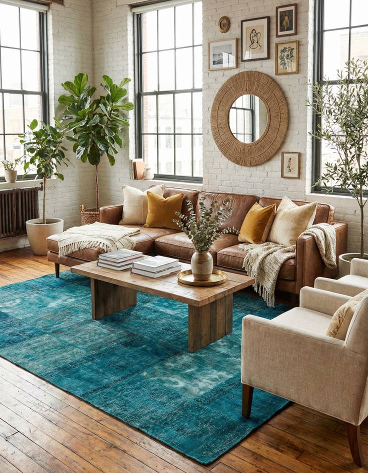 Detail image of 5' 8 x 8'  Hand Knotted Ultra Vintage Persian Wool Rug