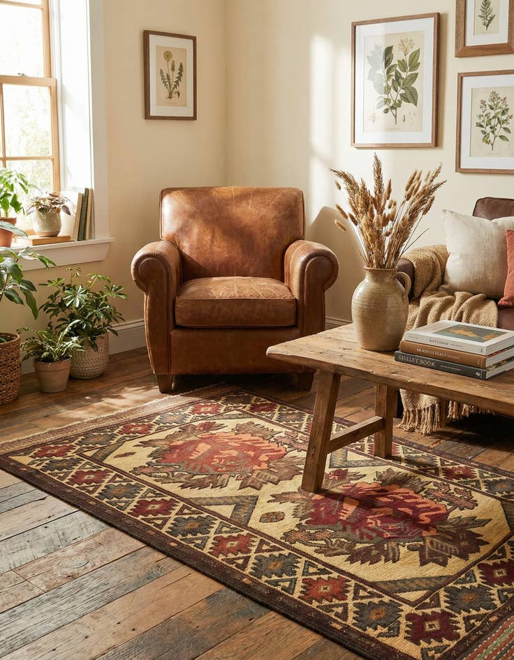 Detail image of 2' 11 x 4' 10  Hand Knotted Sumak Wool Rug