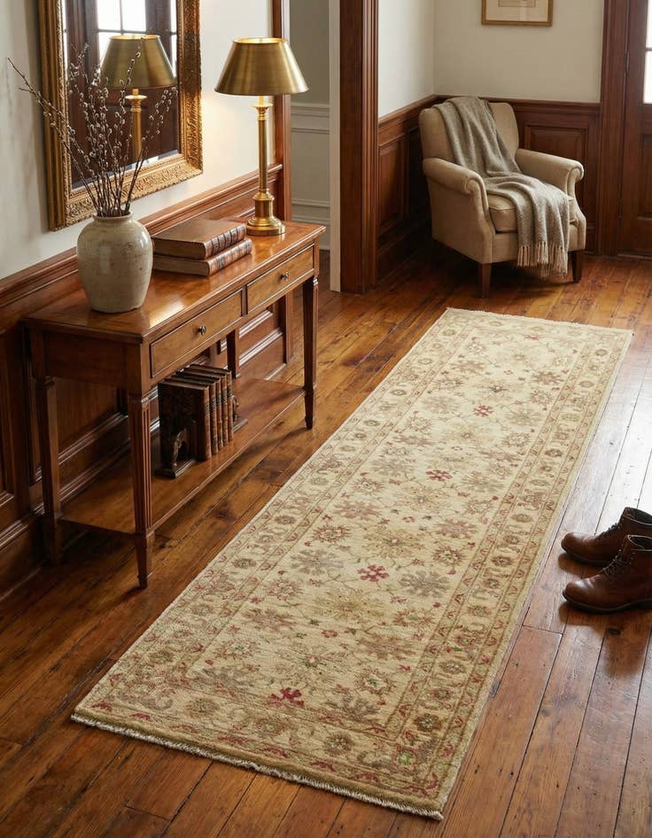 Detail image of 2' 6 x 9' 6  Hand Knotted Peshawar Ziegler Runner Rug