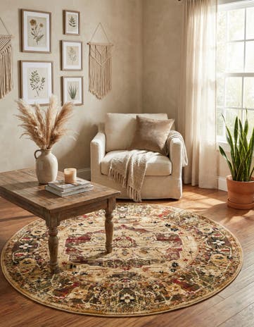 5' 3 x 5' 3 Saturn Round Rug