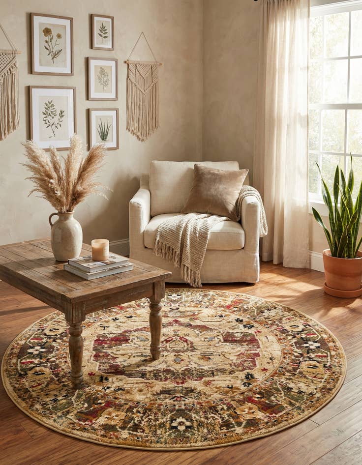 Detail image of 5' 3 x 5' 3 Saturn Round Rug