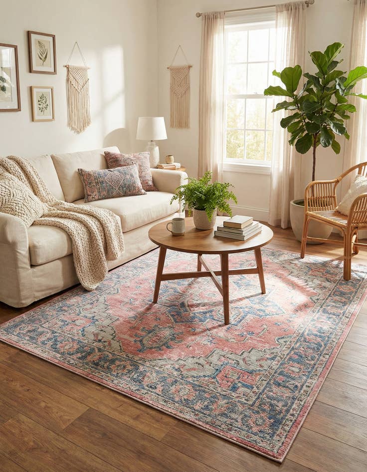 Detail image of 5' 3 x 5' 3  Washable Maahru Square Rug