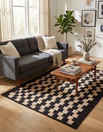 4' 2 x 5' 9 Hand Woven Kilim Modern Wool Rug