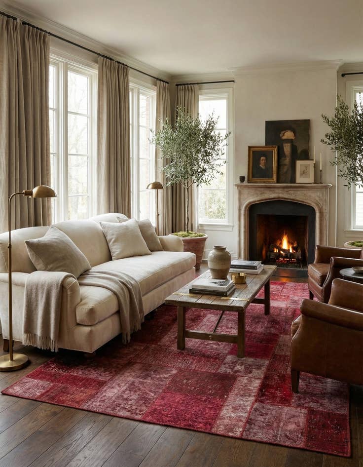 Detail image of 6' 2 x 9' 2 Hand Knotted Ultra Vintage Persian Wool Rug