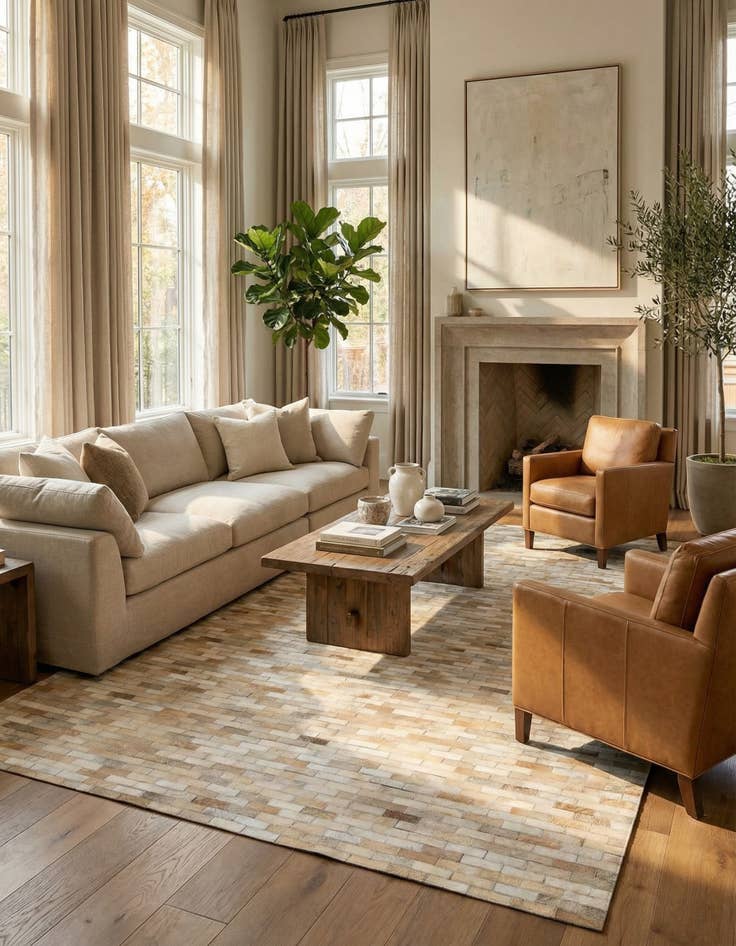 Detail image of 5' 4 x 7' 5 Cowhide Rug