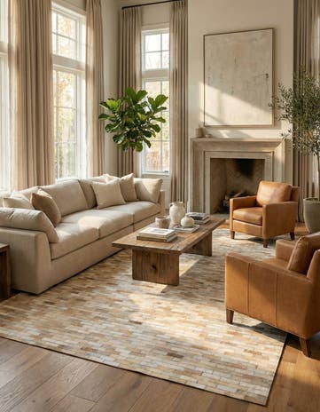 5' 4 x 7' 5 Cowhide Rug