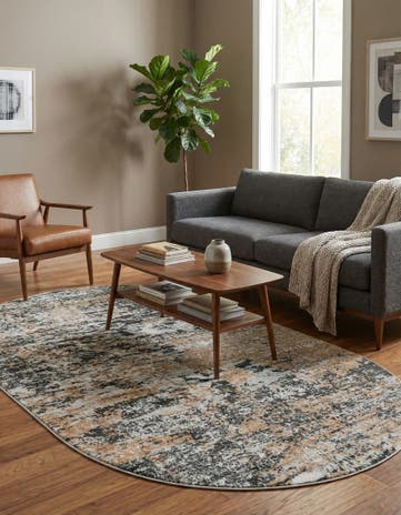 Beige Leipzig Oval Rug