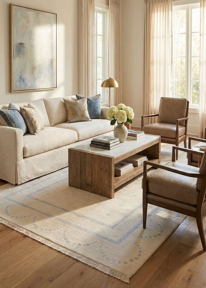 5' 8 x 7' 10 Hand Knotted Darya Wool Rug