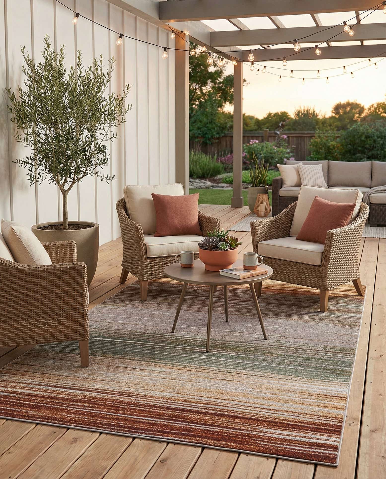 5' x 8' Easy-Clean Modern Indoor / Outdoor Rug